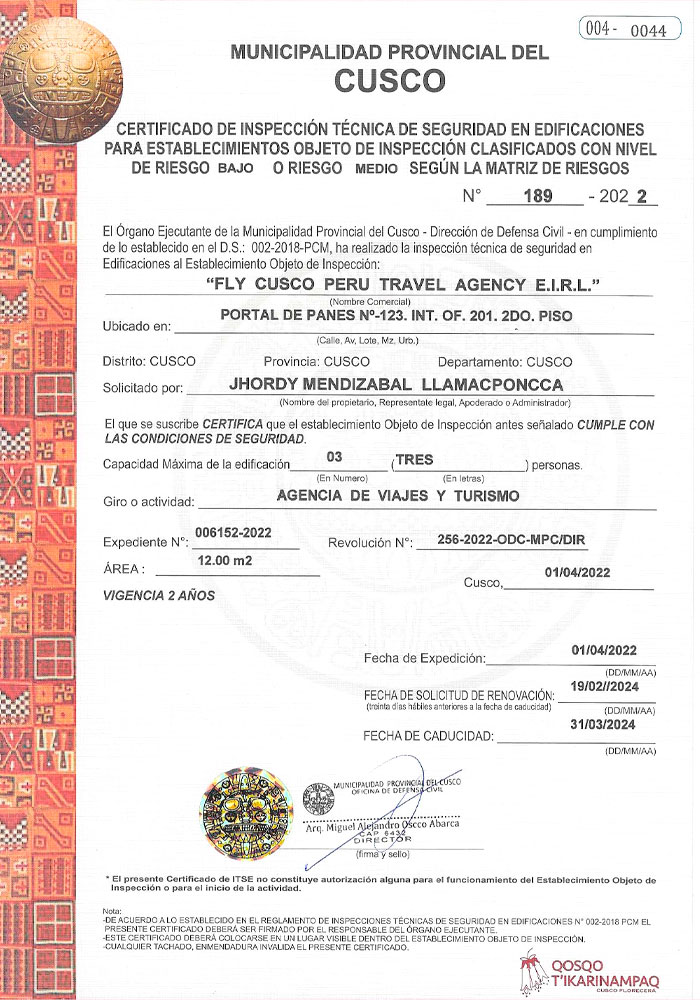  Licencia de formación de primeros auxilios